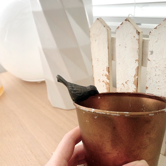 zakka vintage wall decor rustic wood shelf with a bird can - Picture 7 of 11